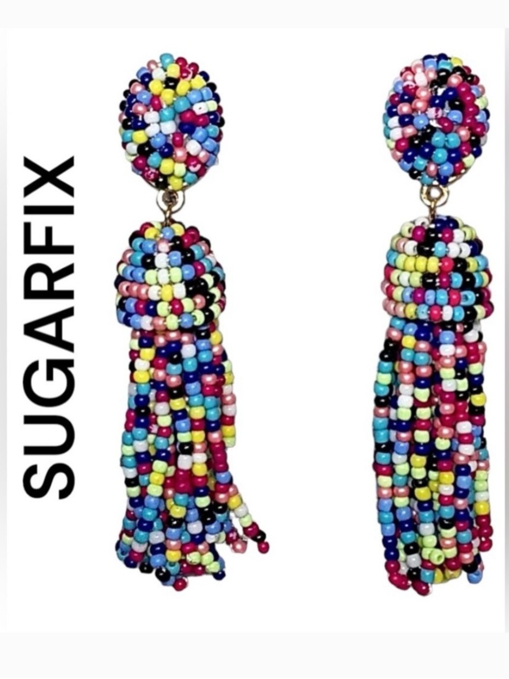 Sugar fix by BaubleBar Multicolor Seed Bead Tassel Drop Earrings